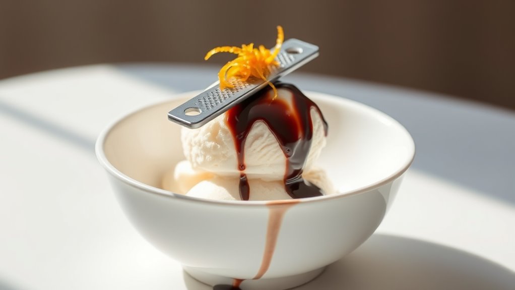elegant minimalist ice cream presentation