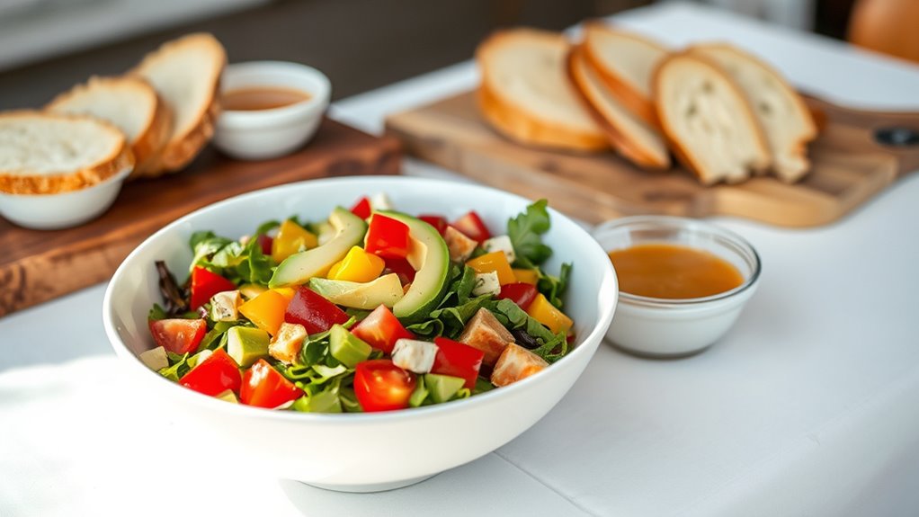 elegant organized salad presentation