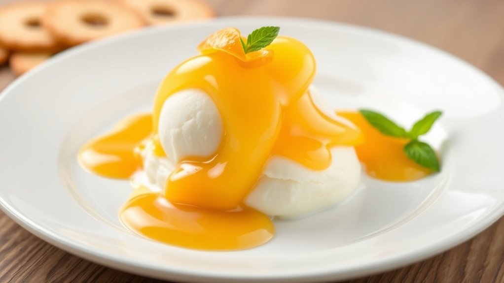 elegant pineapple ice cream presentation