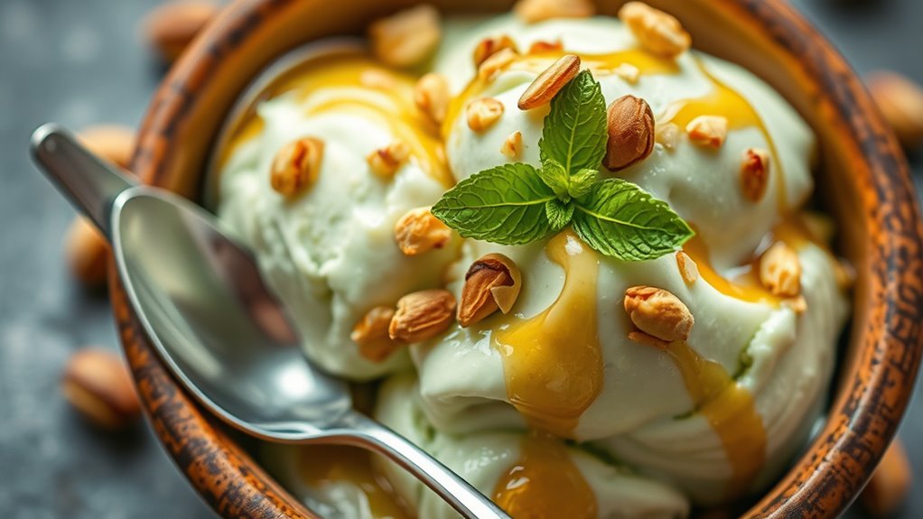 elegant pistachio ice cream