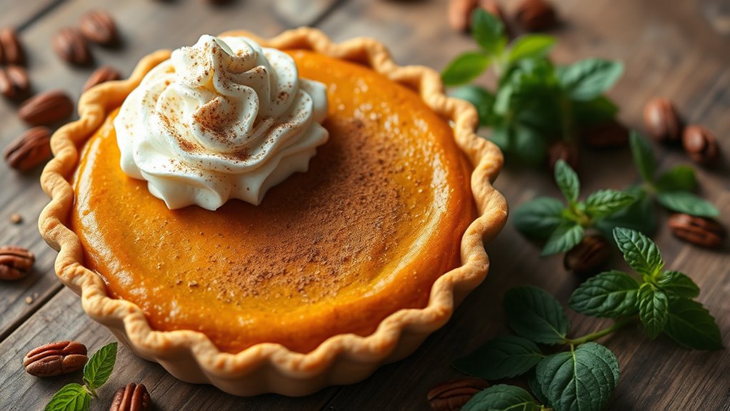 elegant pumpkin pie presentation