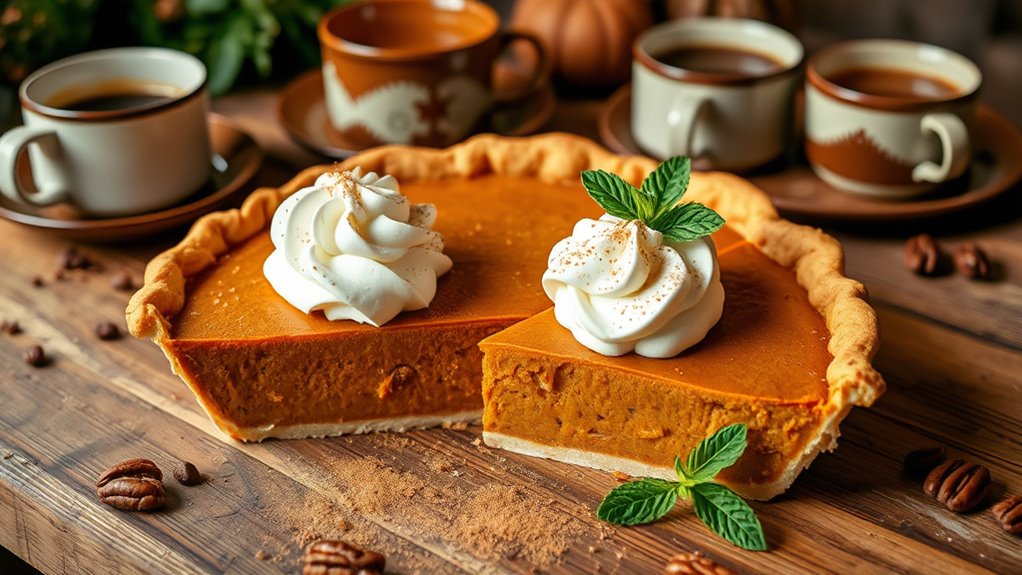 elegant pumpkin pie presentation