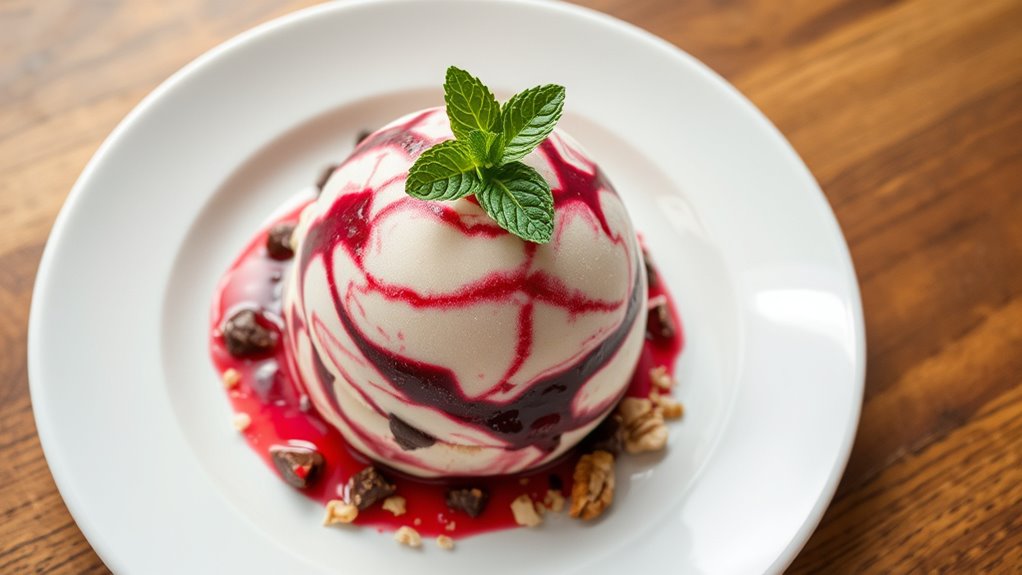 elegant restrained ice cream presentation