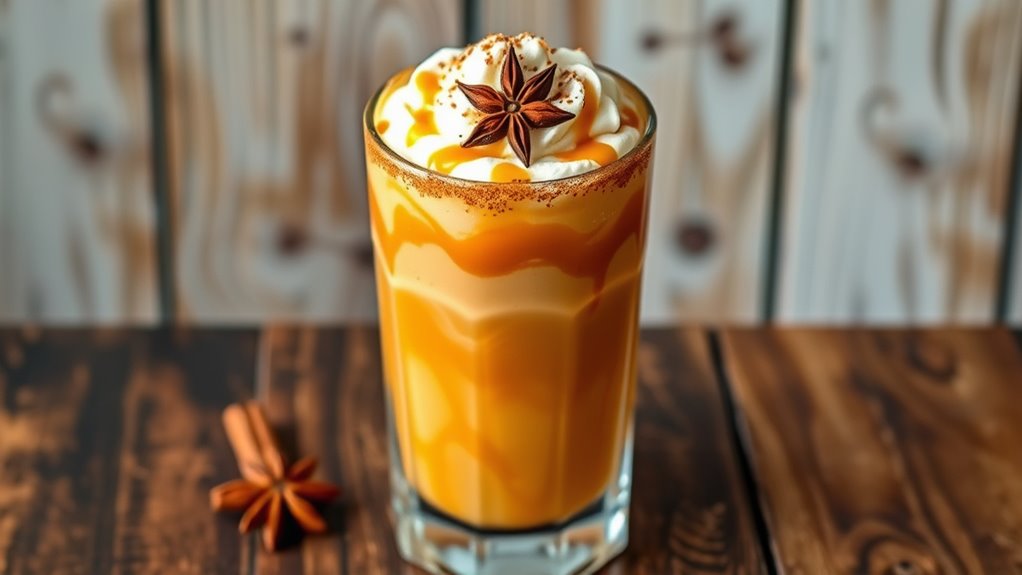 elegant spice latte presentation