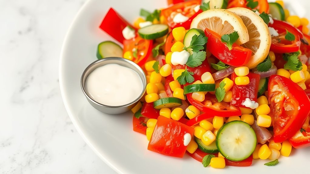 elegant vegetable salad presentation