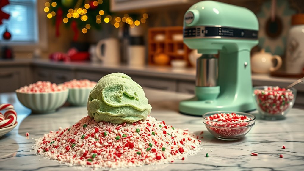 festive ice cream preparation