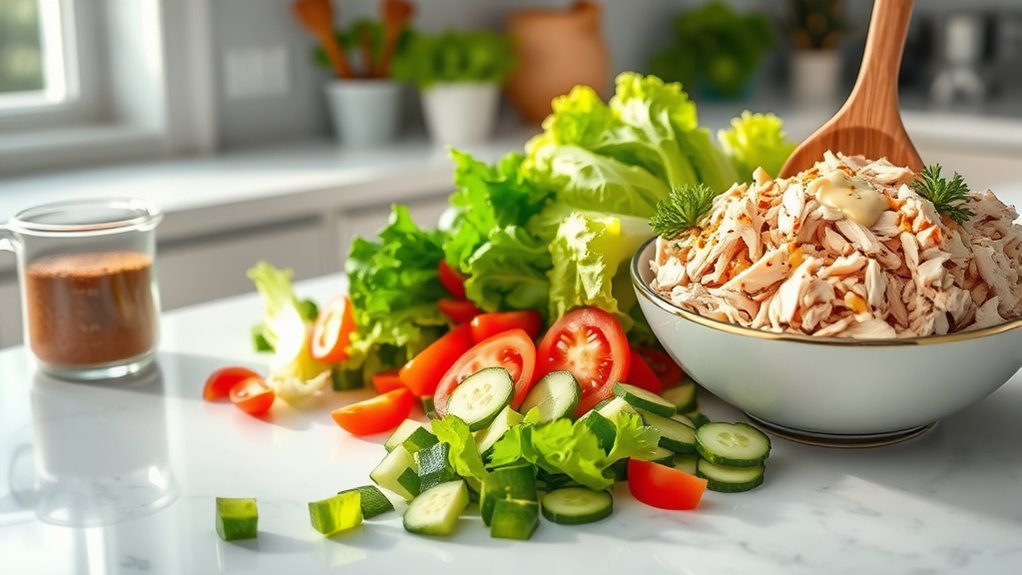 flavorful chicken salad preparation