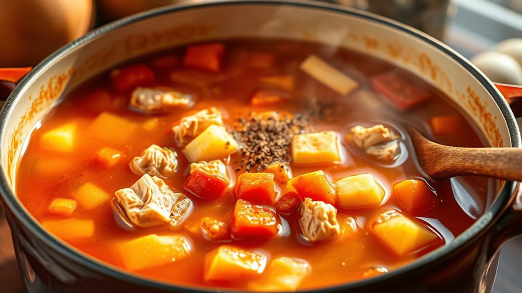 flavorful chicken soup preparation