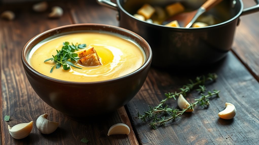 flavorful garlic infused soup