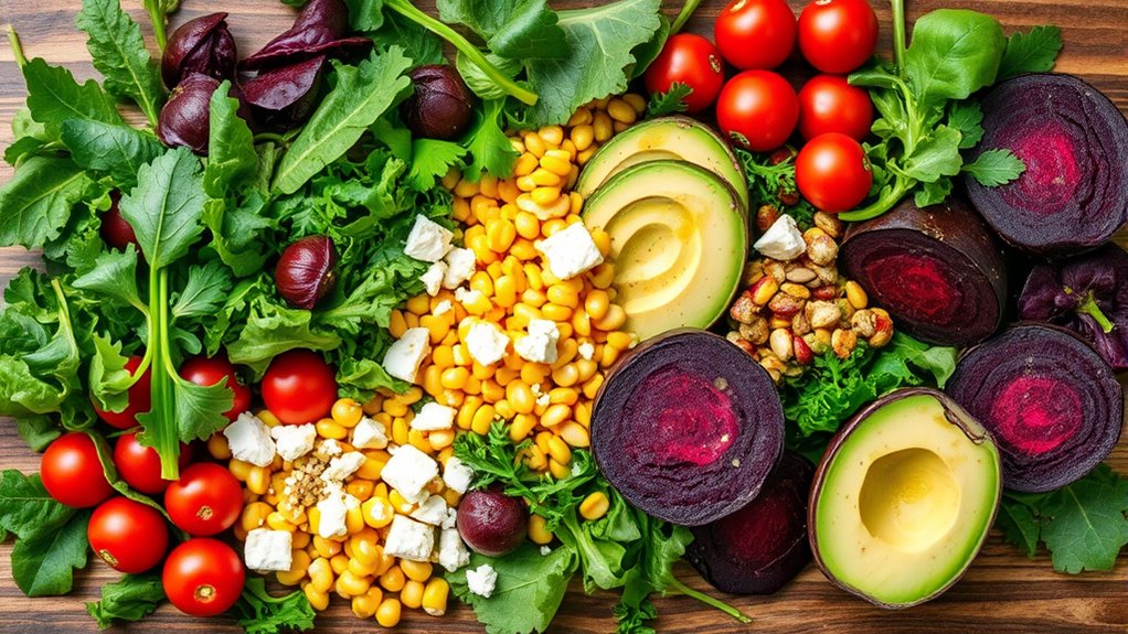 fresh balanced salad assembly