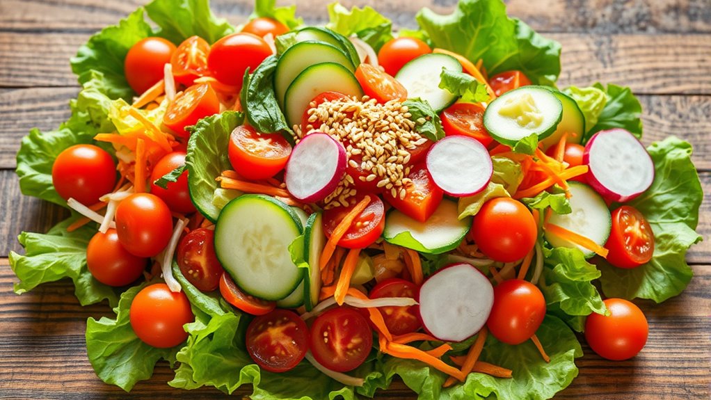 fresh balanced salad ingredients