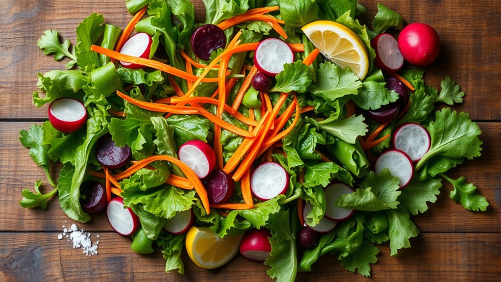 fresh balanced salad preparation