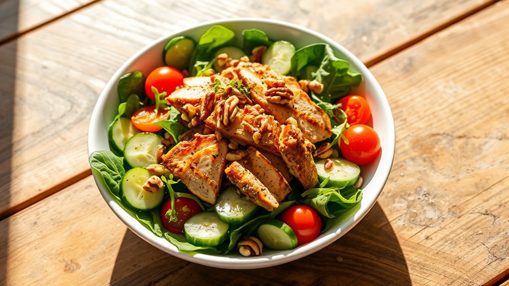 fresh balanced salad preparation