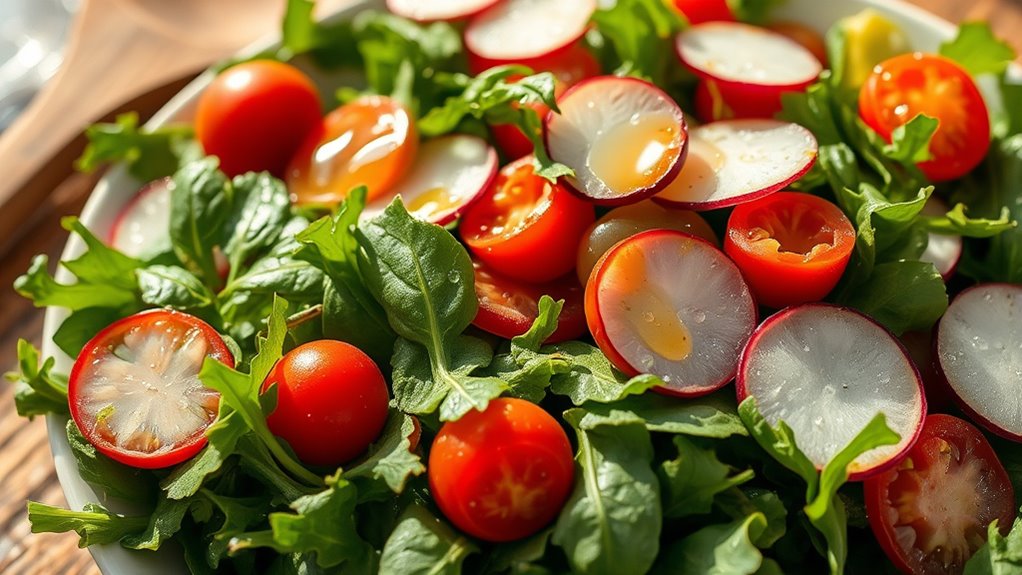 fresh balanced salad preparation