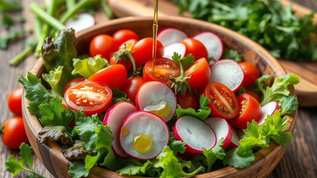fresh balanced salad preparation