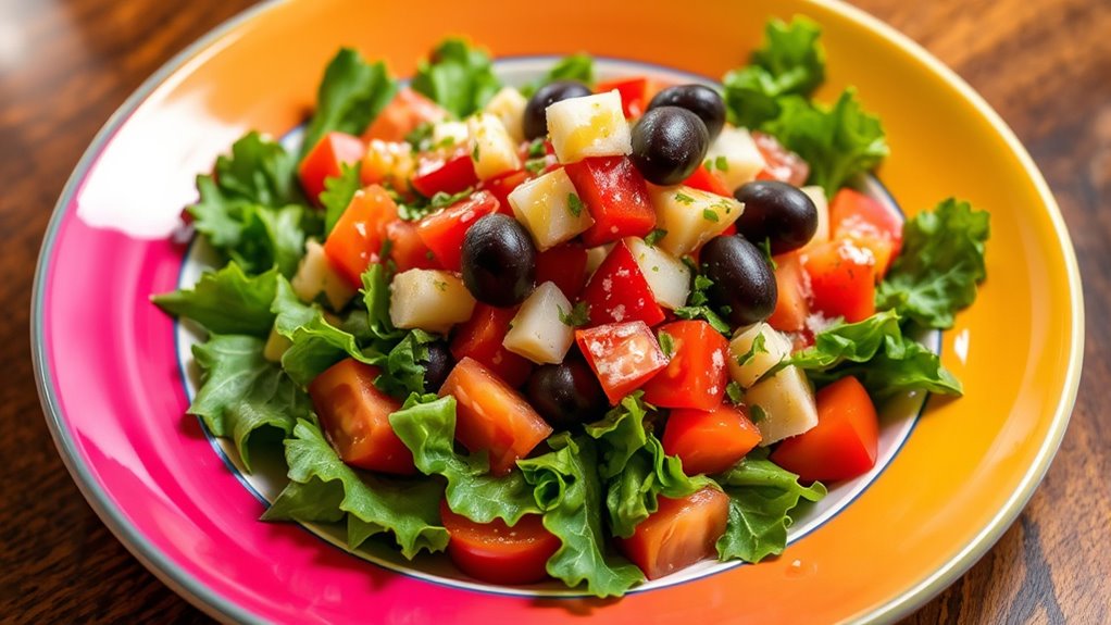 fresh colorful salad presentation