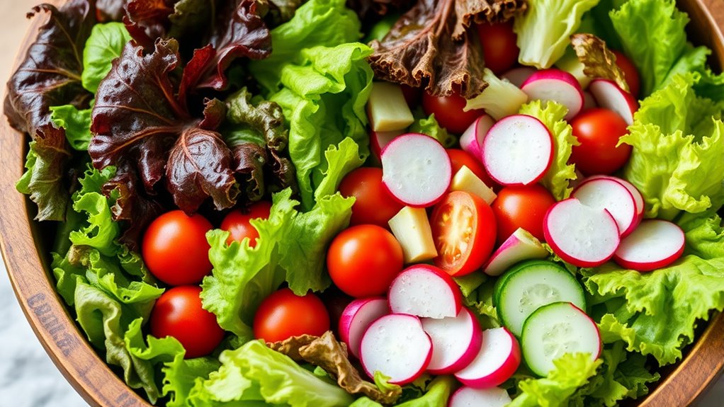 fresh crisp salad ingredients