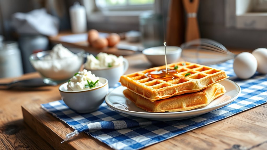 fresh ingredients for waffles