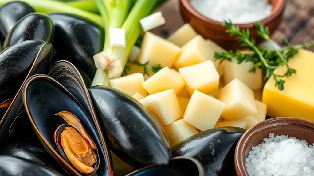 fresh mussels chowder ingredients