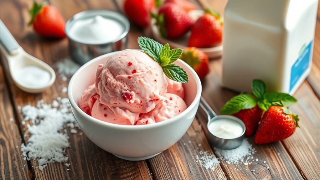 fresh strawberries and cream