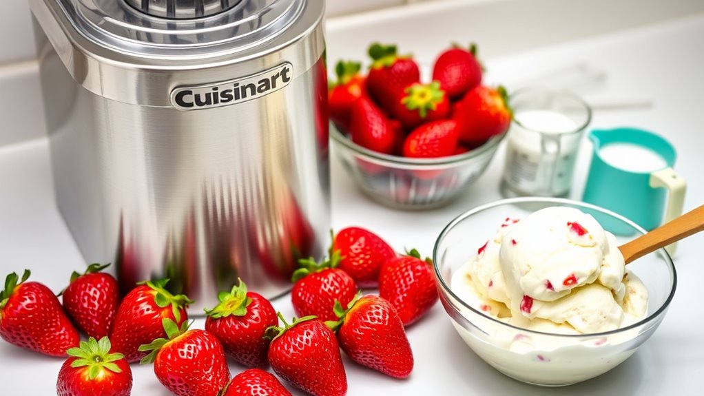 fresh strawberry ice cream ingredients