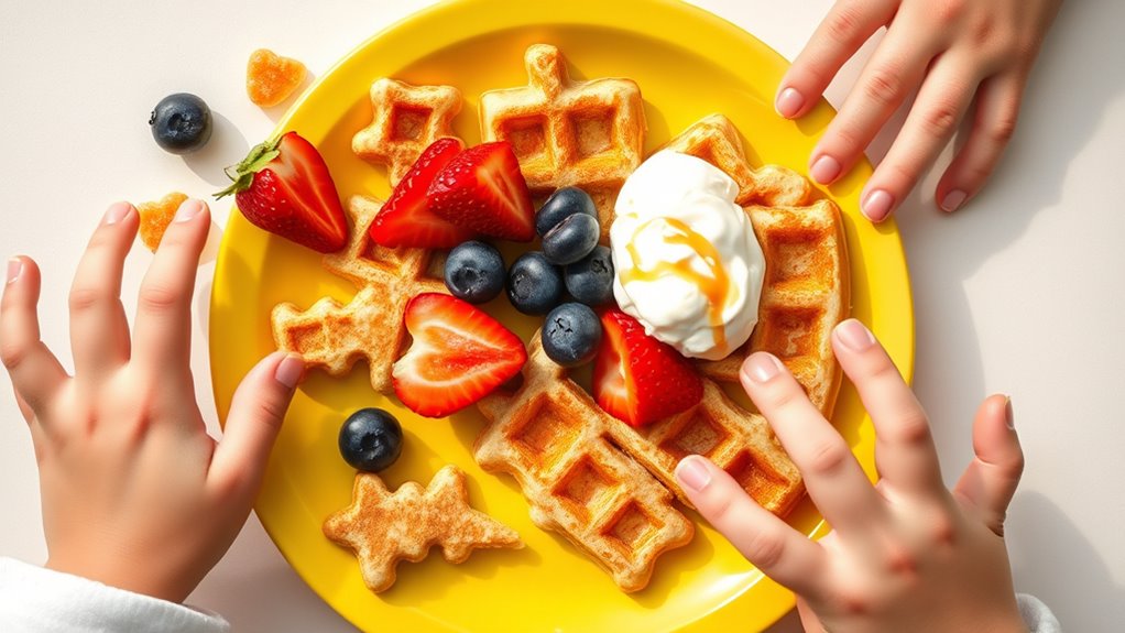 fun bite sized waffle servings
