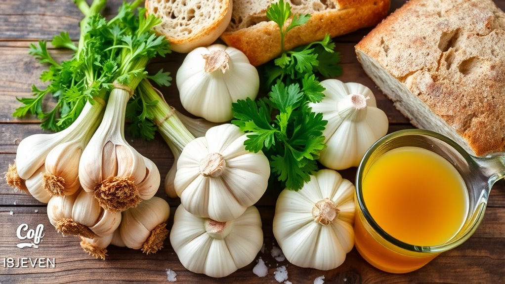 garlic infused rustic soup ingredients