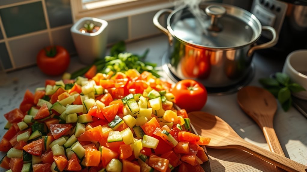 gather chop saut simmer