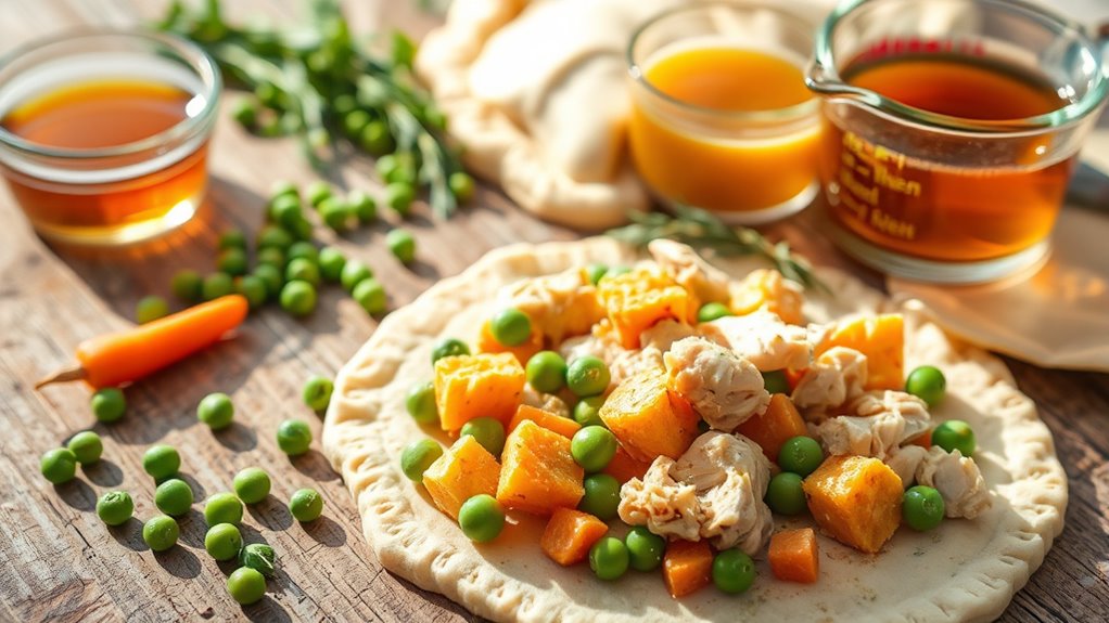 gather ingredients for pot pie