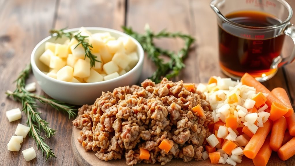 gather ingredients for shepherd s pie