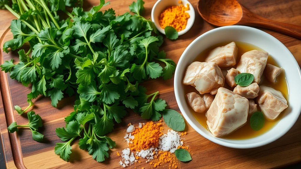 gather ingredients for soup
