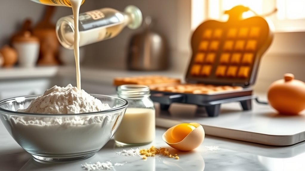 gather ingredients for waffles