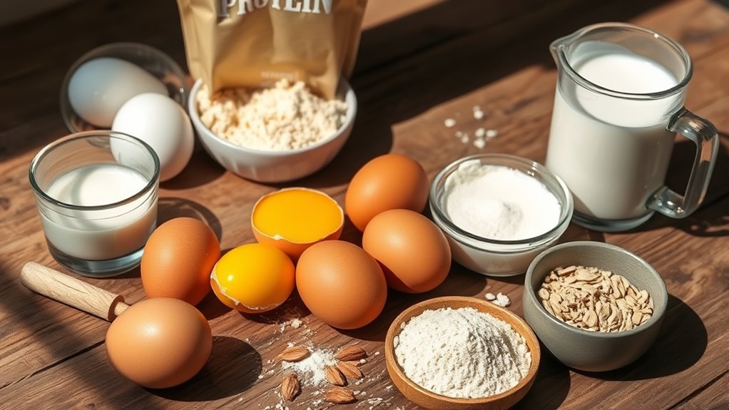 gather ingredients for waffles