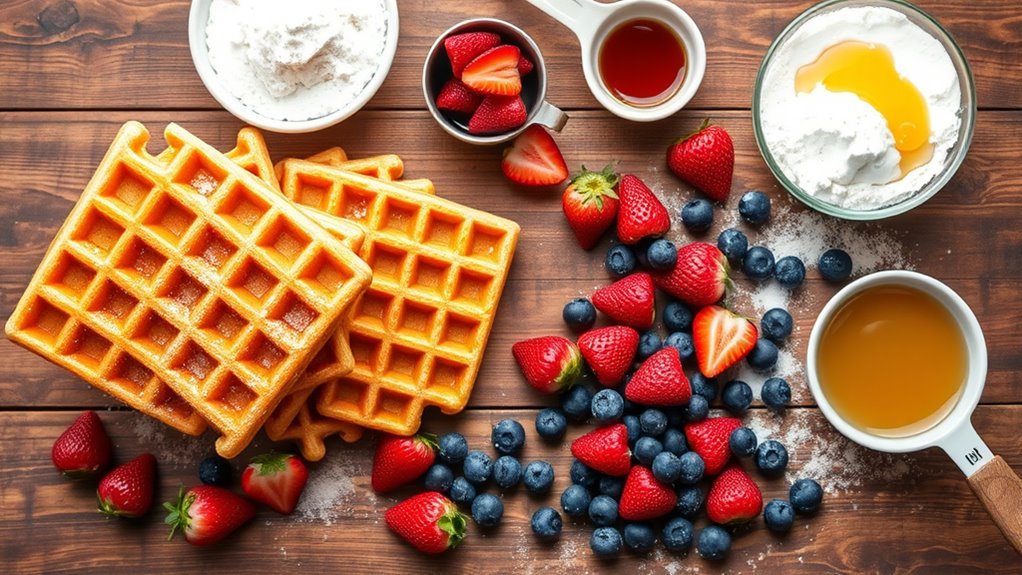 gather ingredients for waffles