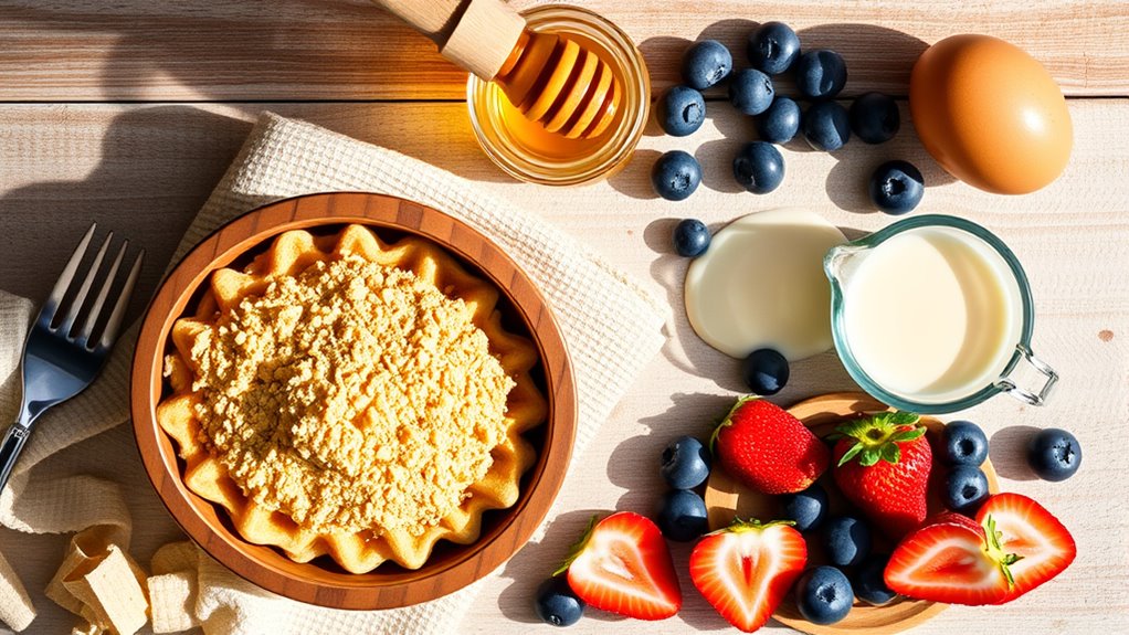 gather ingredients for waffles