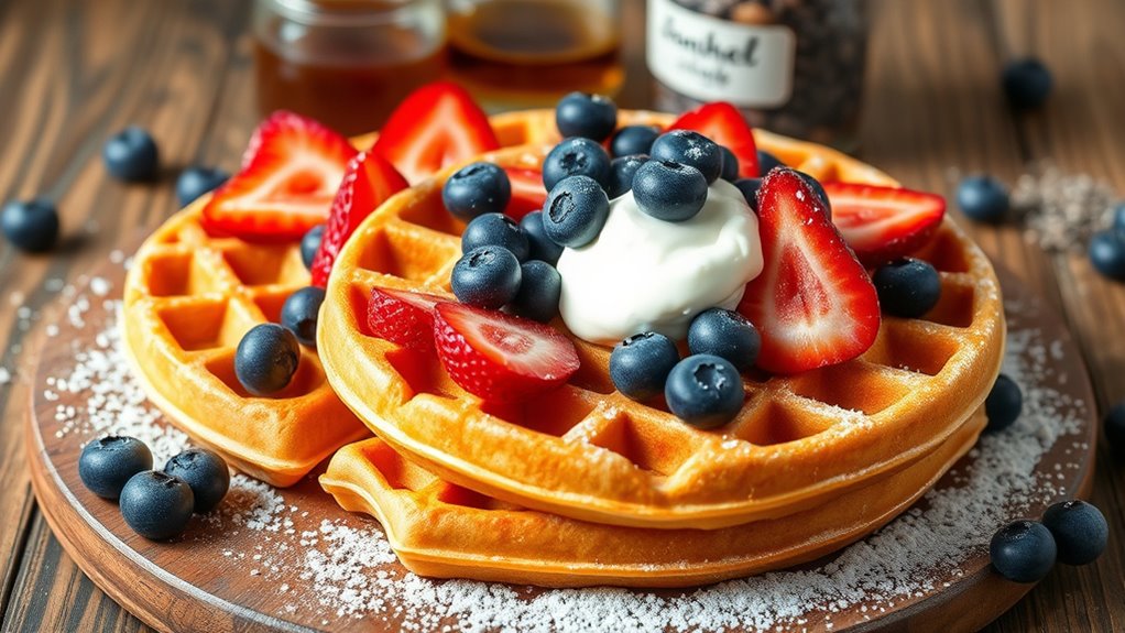 gather ingredients for waffles