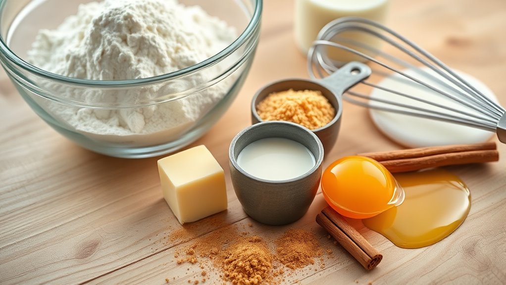 gather ingredients for waffles