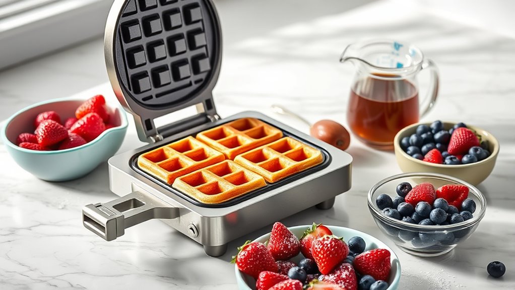 gather ingredients for waffles