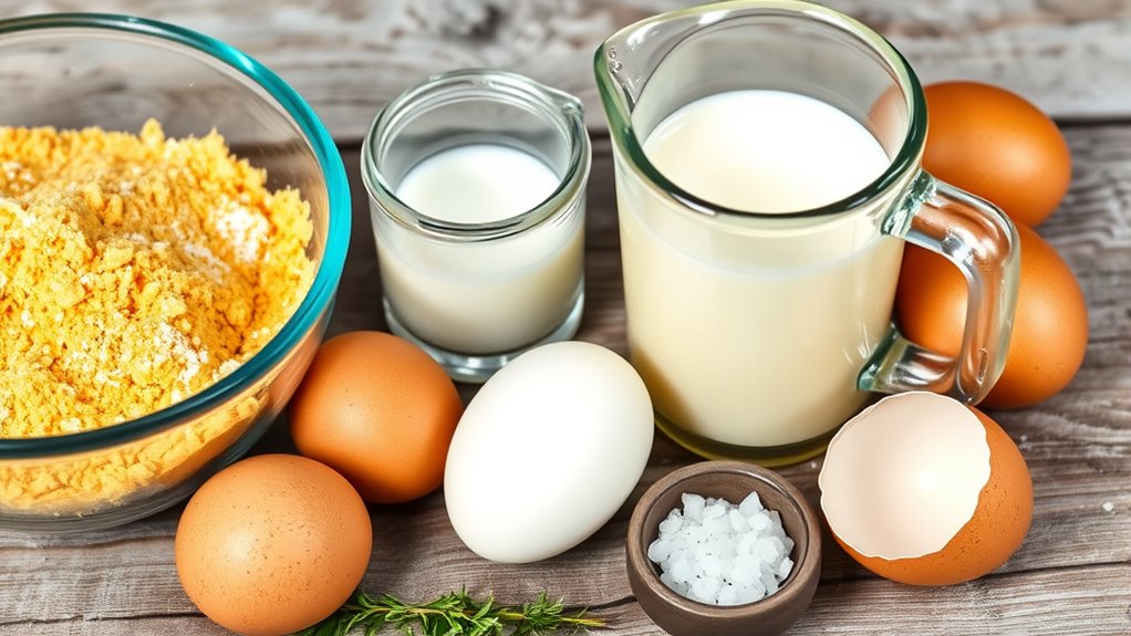 gather ingredients for waffles