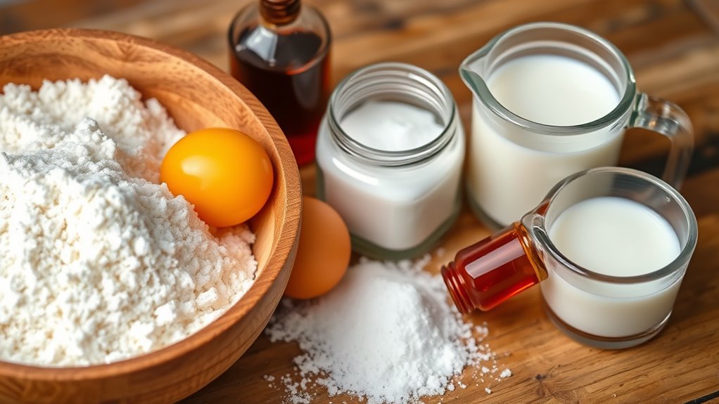 gather ingredients for waffles