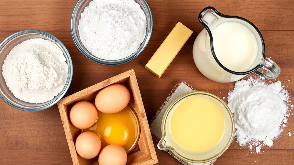 gather waffle ingredients correctly