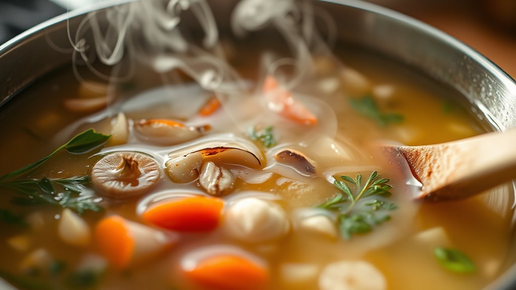 gentle simmering for clarity
