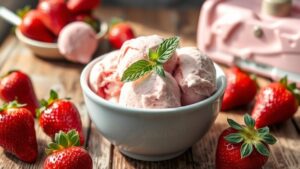 healthy strawberry ice cream