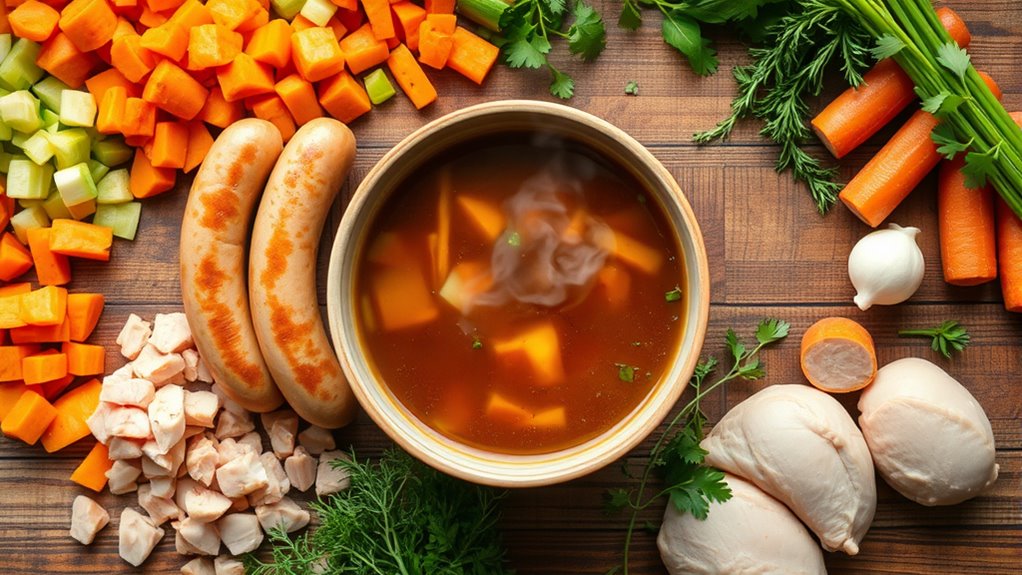 hearty chicken sausage soup