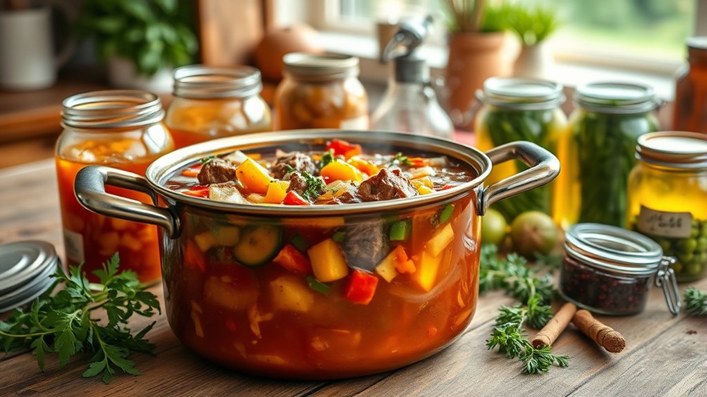 hearty soup cooking technique