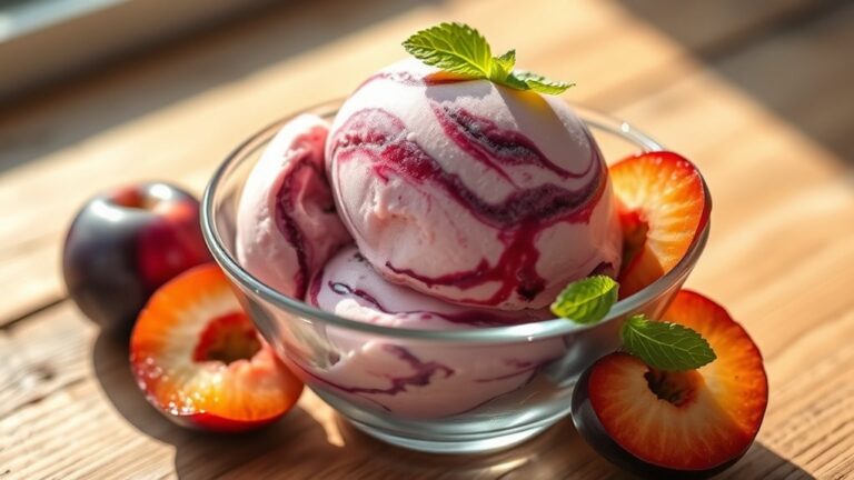 homemade plum ice cream