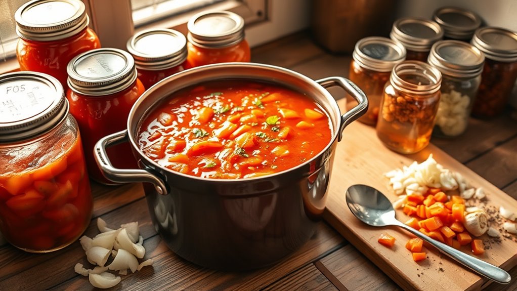 homemade tomato soup preparation