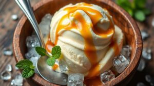 homemade vanilla bourbon ice cream