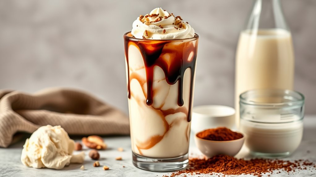 ice cream frappe ingredients listed