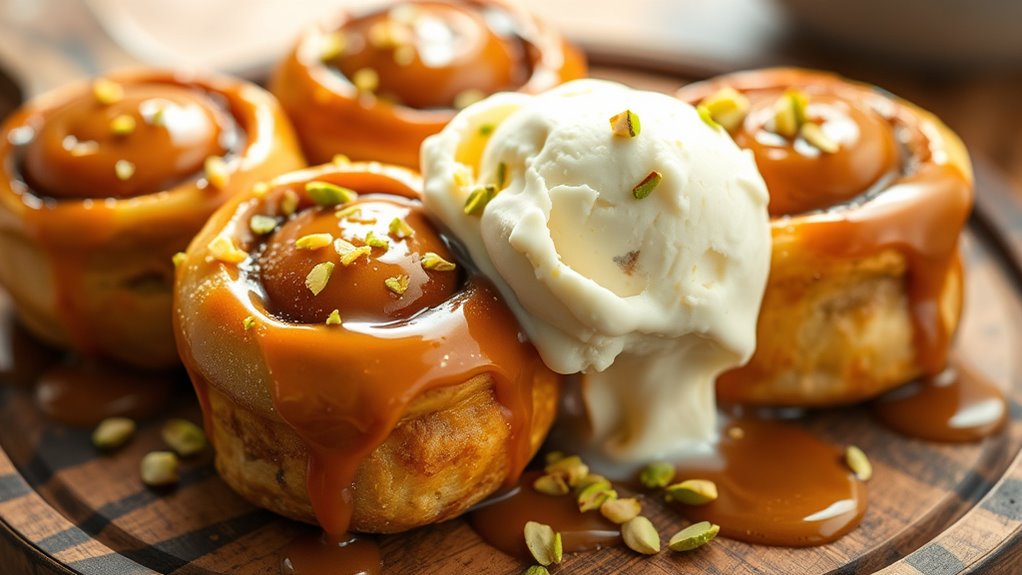 indulgent caramel roll presentation